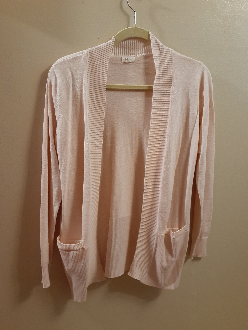 debut Pale Blush Open-Front Cardigan with Pockets